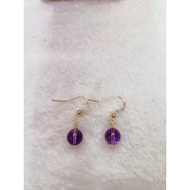 amethyst 10k gold earring (citrine,rose quartz , jade )