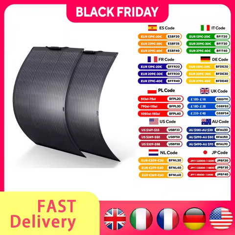 ALLPOWERS SF100 Portable Flexible Solar Panel 100W / 200W Solar Charger Solar Cell Photovoltaic IP68