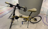 OYAMA 20 吋 16 速摺疊公路單車 OYAMA CR16 另配碳纖坐通  Yellow Folding Bicycle with 20-inch Wheels