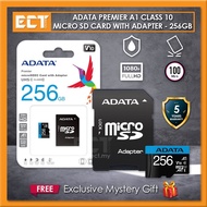 ADATA Premier A1 MicroSDXC / SDHC UHS-I Class 10 Micro SD Memory Card with Adapter - 256GB