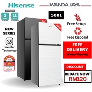 [FREE DELIVERY] Hisense 2 Door Inverter Fridge 500L Refrigerator Black | White RT549N4ABU RT549N4AWU