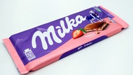 Milka Chocolate Bar Strawberry น้ำหนัก 100 กรัม BBF.20/08/25