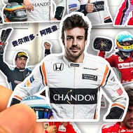 Fernando Alonso F1 Driver 25-Piece Waterproof Sticker Decal Set