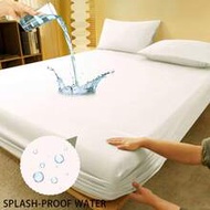 1pc Splash Proof Water Plain White Fitted Sheet, Dustproof Dirtyproof Mattress Protector, Mattress C