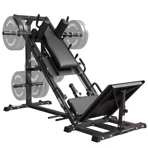 Leg Press Hack Squat Machine Combo, Leg Exercise Machine with Linear Bearing, 45-Degree Lower Body S