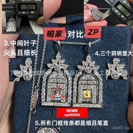 Plated Necklace Birdcage Door H.W Female CNC Carved18K Golden Happiness Full Diamond Pendant Gold Vs