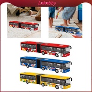 Lohobby Pull Back Long Bus Model Two Section Articulated Bus Toy Simulation Transit Bus Model