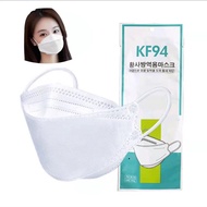 หน้ากากผ้า ผ้าปิดจมูก เกาหลี KF94 แบบ 3D ของแท้ สีขาว 1แพ็ก 10 ชิ้น