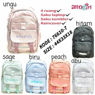 UNGU Girls' School Backpack ALTOGIRL 76610-7 Sage Purple Peach Grey Blackbiru
