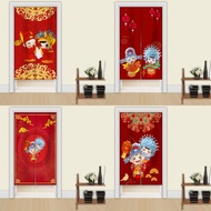 Wedding festive fabric door curtain wedding door curtain wedding room door curtain lucky cat home long curtain bedroom door fabric hanging curtain red wedding wedding wedding wedding happy curtain