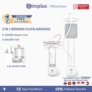 Simplus Garment Steamer 9 Setting Stand Steam Iron 2000W Stainless Steel Iron Board Double Pole 1.8L