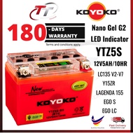 Koyoko YTZ5 GTZ4V YTZ5S Nanogel Battery G2 GEL BATERI FZ150 LC135V2-V6 LAGENDA 110/115 Y15ZR Y15
