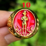 แหวน ไอ้ไข่ วัดเจดีย์ ลงยาสีแดง ทองแท้18K หนัก2บาท ไม่ลอกไม่ดำใส่ยาวๆไป มี4เบอให้เลือก 8 9 10 11. พร