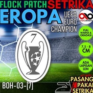] Patch Badge Flock Semi Woven iron-on Football Jersey EUROPE EURO UEFA UCL CHAMPIONS Bade of Honor 