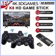 K8/M8 game stick Classic Tv 3D Game Console Set 2 Controllers & Stick 4k Hd Built-In 40000 Games