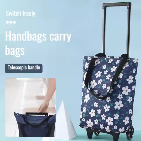 With wheels trolley shopping bag supermarket grocery cart small trolley shopping cart portable large