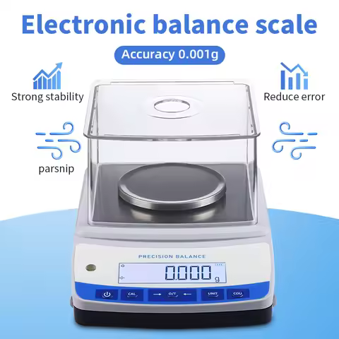 500g 0.001g High Precision Electronic Scale with Windshield Laboratory Scale Jewelry Scales Analytic