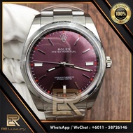 [TOP QUALITY] 0YSTER PERPETUAL 39MM 114300 RED GRAPE DIAL MEN WATCH LUXURY AUTOMATIC JAM TANGAN LELA