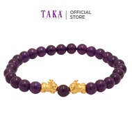 TAKA Jewellery 999 Pure Gold Double Baby Pixius Beads Bracelet