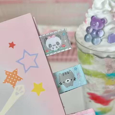Kawaii Embroidery Stationery Sticker Label Index Tab Lucky Tag Label Sticker Scrapbooking Sticker Se