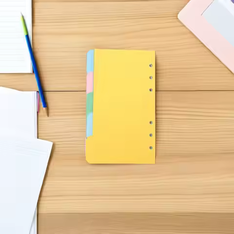 6Sets A6 Loose Leaf Notebook Dividers Colorful Cardboard Tabs Organizer Pages for Planner Diary Offi
