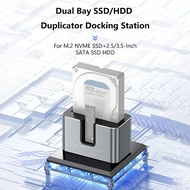 Blueendless Dual Bay SSD / HDD Duplicator Ducking Station For 2.5inch 3.5inch SATA SSD HDD For M.2 N