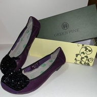 GREEN PINE 真皮紫色娃娃鞋