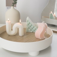 【CW】Ins ";U"; ";S"; ";L"; Style Yarn Geometric Scented Candle Soy Wax Aromatpy Ornament Souvenir Home Decoration