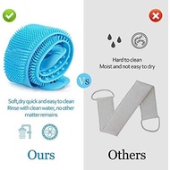 Inmorven Silicone Back Scrubber for Shower with Handles, 35.5 Inches/90 Cm Exfoliating Double-Sided 