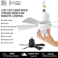 E27 30W Ceiling Fan LED Light Small Bulb Dimmable Timer with Remote Control 5 Blades Lamp Fan for Li