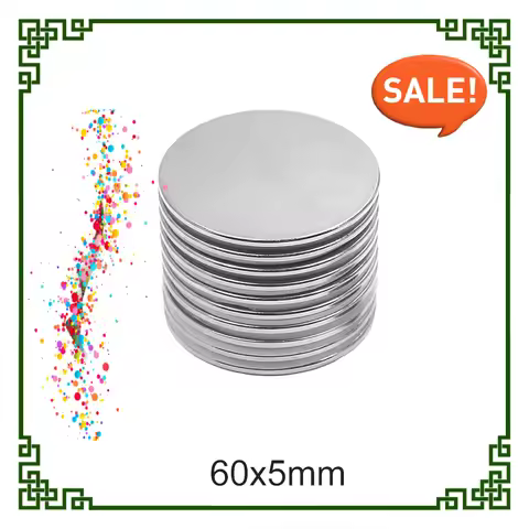 60x5mm Big Strong Cylinder Magnet 60*5 Strong Disc Magnets For Fridge, DIY, Building, Scientific, Cr