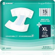 SUNKISS TrustPlus Adult Diapers with Maximum Absorbency, Disposable Incontinence Briefs with Tabs for Men and Women, Maximum Overnight Absorbency, Leak Protection, XLarge, 60 Count (4 Packs of 15)