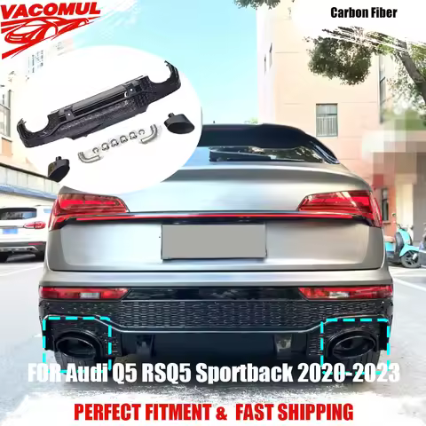 VACOMUL Car Rear Bumper Body Kit Rear Diffuser Lip Spoiler Exhaust Tips Pipe For Audi Q5 RSQ5 Sportb