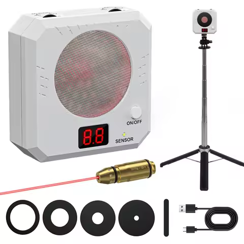 A set of 357SIG red dot laser training magazine and laser electronic target with target holder