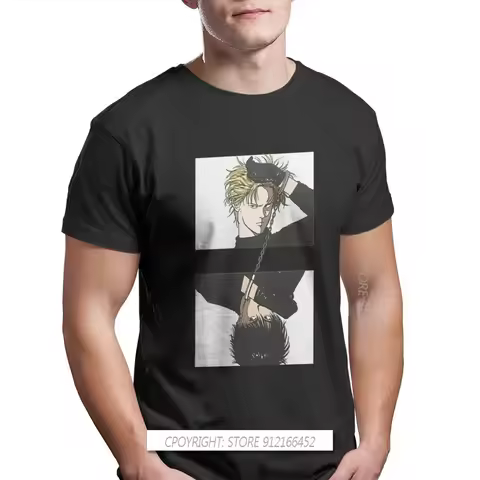 BANANA FISH Lynx Okimura Eiji Manga Aime TShirts For Men Asheiji Edit Ofertas Graphic O-Neck Cotton 