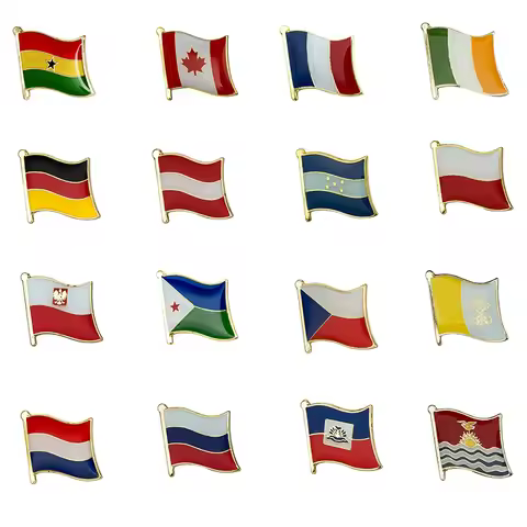 Flags, badges, and pins of countries around the world--