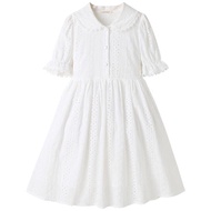 ZZOOI Girls Dress Summer Autumn 10 Years 12 Years Girls Dress White Princess Dress Childrens Cotton 