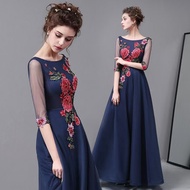 Elegant Banquet Evening Dress Bluarty Formal Party Banquet Maxi Dress Gaun Malam Pengantin Pakaian W