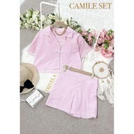 KATUN Casia Set / Women's Striped Cotton Suit / Women's Set / Shorts Suit / Women's Fashion / Sj Cam