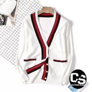 Men's Cardigan Men's Knitted Cardigan with Striped Pattern 100% Cotton