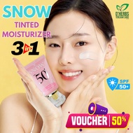 DHERBS Snow Tinted Moisturizer SPF50+ | Tinted Sunscreen For Brightens, Moisturizes & Protects Skin