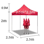 Tenda Lipat 3x3 Tenda Bazar 1300D Outdoor Tenda Gazebo Tenda Jualan Biru dan Merah
