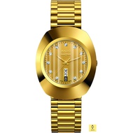 RADO Watch R12304303 / DiaStar The Original Quartz / Men's Analog / Day Date / Stones / 35.1mm / SS Bracelet / Gold