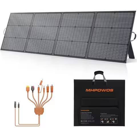 Portable Solar Panel, Lightweight Foldable 20V Solar Panels with Adjustable Kickstand, IP67 Waterpro