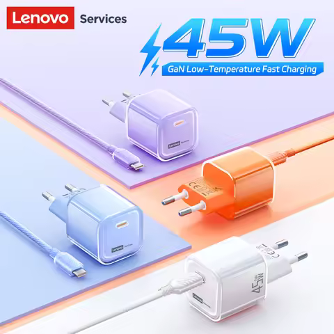 Lenovo 45W Quick Charge 4.0 QC PD Charger QC4.0 QC3.0 USB Type C Fast Charger for iPhone 17 16 15 Pr