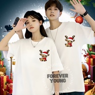 FY/ Adult Tops for Men and Women Short Sleeve Christmas Edition 2025 Merry Christmast Sanra Deer Mot