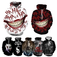 Joker Clown 3D Printed Hoodies For Men Horror 3D Printing From Men's Casual Fashion Funny Hoodies Pu