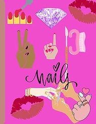 D. Smith VIP Nail Clients Appointments Notebook Planner, 30 Sheets, 8.5" x 11", Makeup Nails Theme,