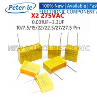 (1~10pcs) X2 Safety Capacitor 275VAC 0.001UF 3.3UF 0.0022UF 0.01UF 0.022UF 0.033UF 0.15UF 0.1UF 0.22
