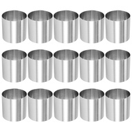 15 Pieces Stainless Steel Mousse Rings Round Biscuit Cutter Cake Mold Kitchen Baking Pastry Tool for